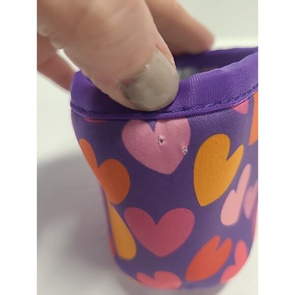 Sok-it Neoprene Pint Ice Cream Container Sleeve Purple Pink Heart Valentine's - Picture 8 of 11